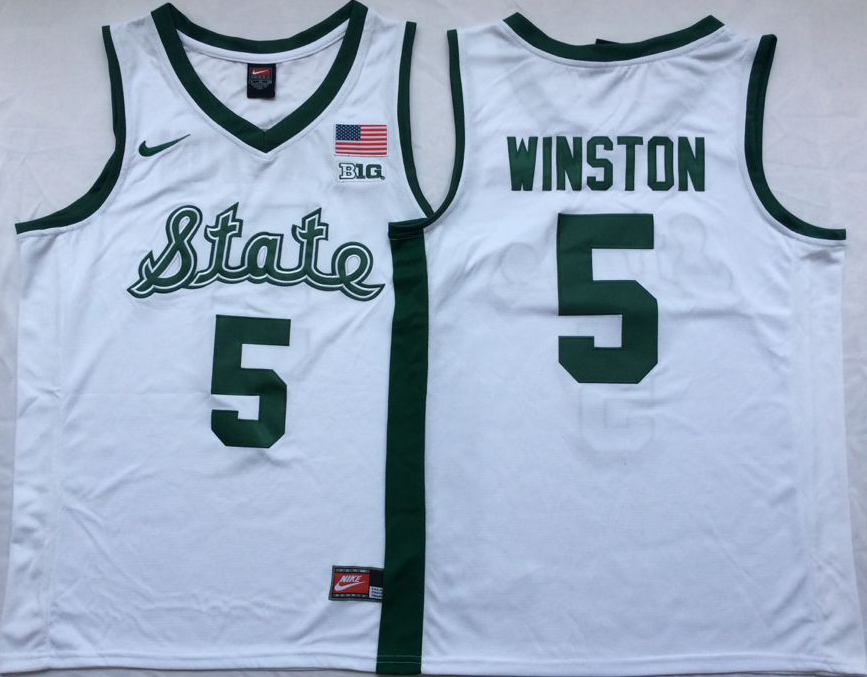 NCAA Men Michigan State Spartans White 5 WINSTON